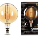 Лампа Gauss LED Filament G200 8W Е27 780lm 2400К golden 153802008
