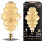 Лампа Gauss LED Filament Honeycomb 8.5W E27 660Lm 2000K golden 161802105