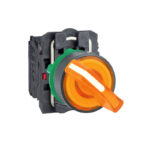 Переключатель с подсветкой, оранжевый, Ø22, 2 позиции, фиксация, 24 V AC/DC, 1 НО + 1 НЗ XB5AK125B5