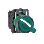Переключатель с подсветкой, зеленый, Ø22, 2 позиции, фиксация, 230...240 V AC, 1 НО+1 НЗ XB5AK123M5
